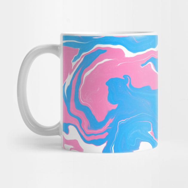 Proud Trans Transexual LGBTQ Pride Colors Aesthetic Marble Pattern v2 by Teeworthy Designs